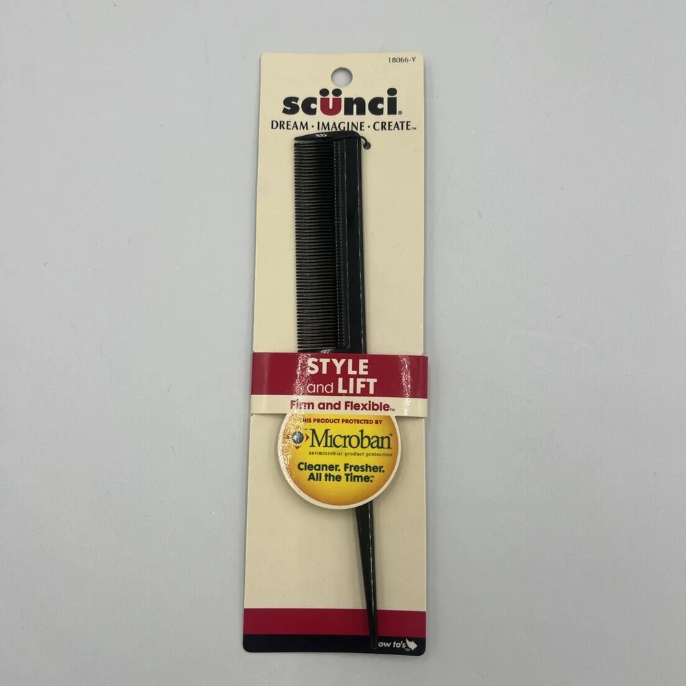 New Scunci Style Lift & Tease Comb Microban Protection All Hair 2004‎ 18066-Y